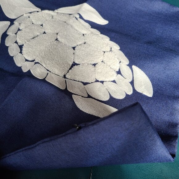 Decorative Throw Pillow Cover Nautical Sea Turtle Embroidered Case Beach Decor - Picture 9 of 11